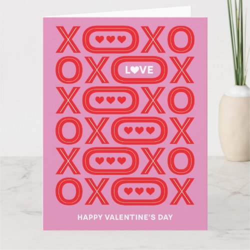 Valentines Day Red  Pink XOXO G Card