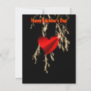Valentine's Day -Red Rainbow heart on black Holiday Card