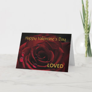 VALENTINE'S DAY Red Rose LOVED Christian Card
