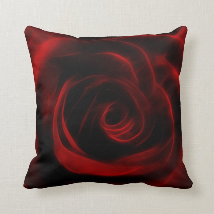 Valentines day red rose throw pillows