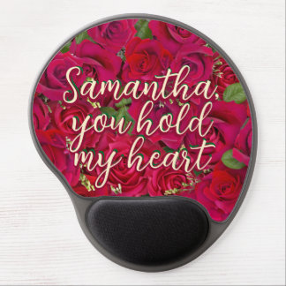 Valentine's Day Red Roses Custom Message  Gel Mouse Pad