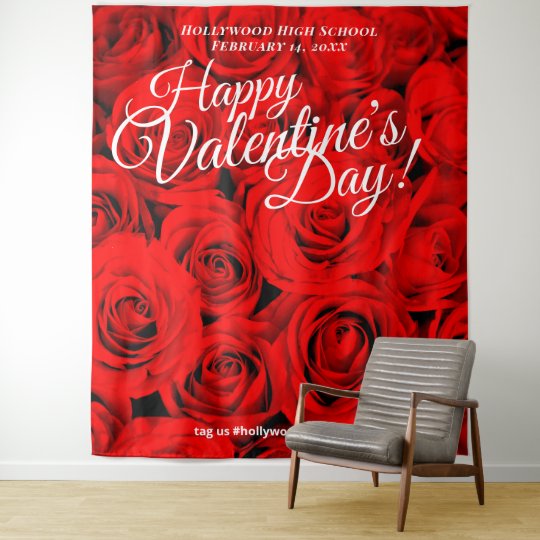 Valentines Day Red Roses | Photo Selfie Backdrop | Zazzle.com