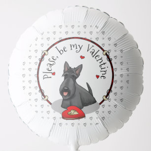 Valentine's Day (red) Scottie Dog (black) Cute Balloon