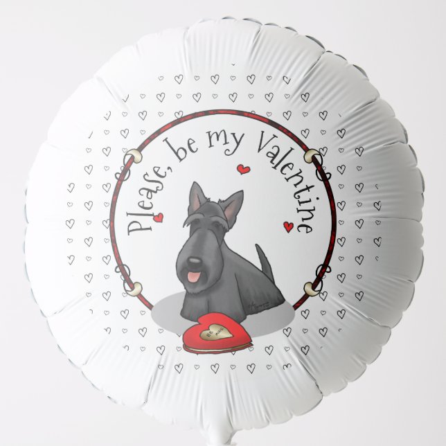 Valentine's Day (red) Scottie Dog (black) Cute Balloon (Front)