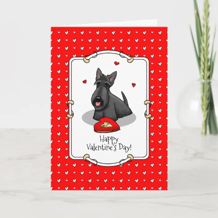 Dog Lovers Black Scottie Dog Card Blank Card Sending Love Thank You Card Handmade Valentine's Day