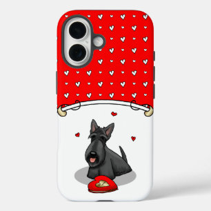 Valentine's Day (red) Scottie Dog (black) Cute iPhone 16 Case