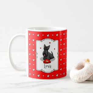 Valentine's Day (red) Scottie Dog (black) Cute Coffee Mug