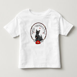 Valentine's Day (red) Scottie Dog (black) Cute Toddler T-shirt
