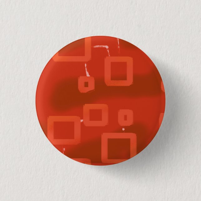 Valentine's Day Red Whimsical Geometric Abstract Button (Front)