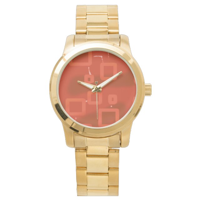Valentine's Day Red Whimsical Geometric Abstract Watch (Front)
