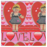 Valentine&#39;s Day Retro Art Fabric - Cotton &amp; Linen