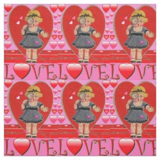 Valentine's Day Retro Art Fabric - Cotton & Linen