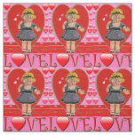 Valentine&#39;s Day Retro Art Fabric - Cotton &amp; Linen