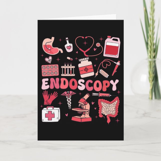 Valentine's Day Retro Endo Crew Nurse Endoscopy Gl Card (Front)