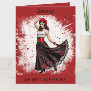 VALENTINE'S DAY Retro Gypsy Dancer folding card