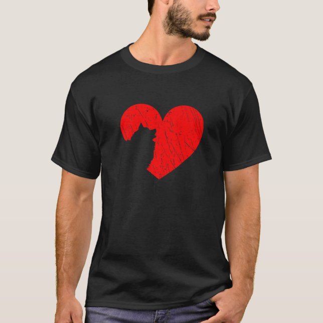 Valentines Day Retro Hearts American Eskimo Dog Pu T-Shirt (Front)