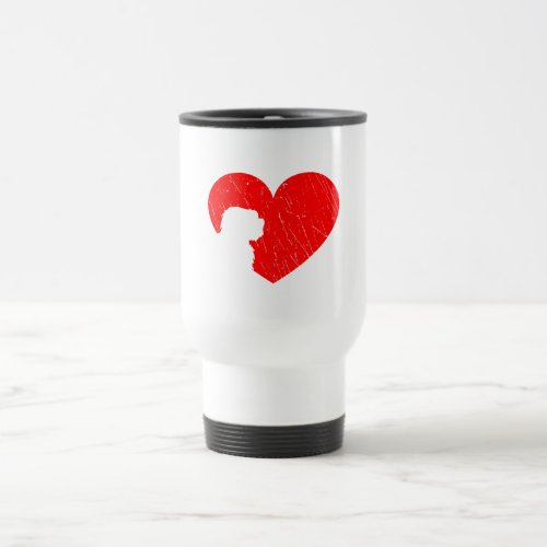 Valentines Day Retro Hearts  Shih Tzu Dog Puppy Travel Mug