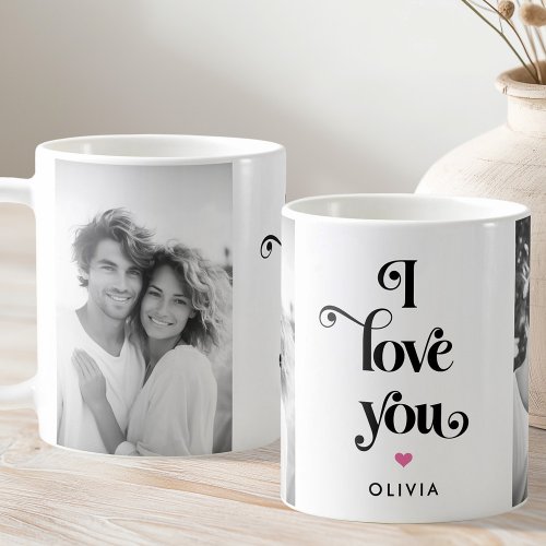 Valentines day retro I love you name photo Coffee Mug