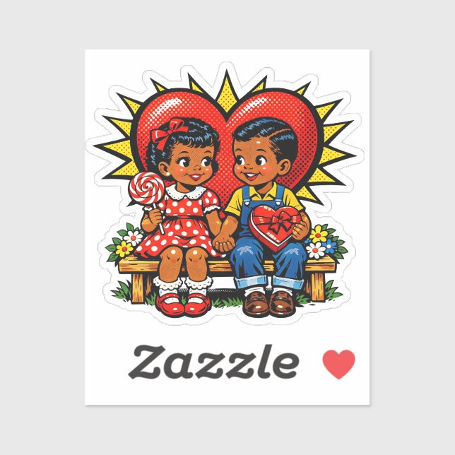 Valentine's Day | Retro Pop Art Vintage Sticker (Sheet)