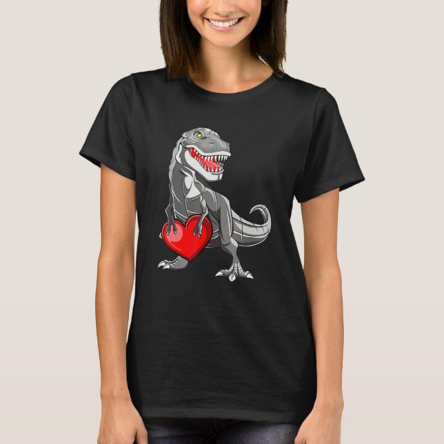 Valentines Day Rex Dinosaur I Steal Hearts T-Shirt (Front)