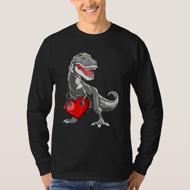 Valentines Day Rex Dinosaur I Steal Hearts T-Shirt (Front)