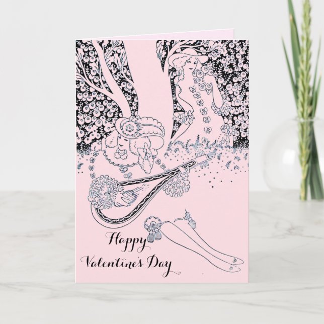 VALENTINE'S DAY ROMANCE,ROMANTIC LOVERS IN NATURE HOLIDAY CARD (Front)