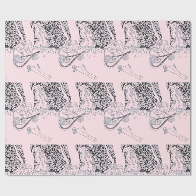 VALENTINE'S DAY ROMANCE,ROMANTIC LOVERS IN NATURE WRAPPING PAPER (Flat)