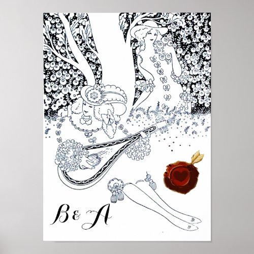 VALENTINES DAY ROMANCEROMANTIC LOVERS MONOGRAM POSTER