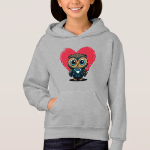 Valentine's Day Romance with Adorable Owl Groom Hoodie