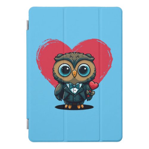 Valentines Day Romance with Adorable Owl Groom iPad Pro Cover