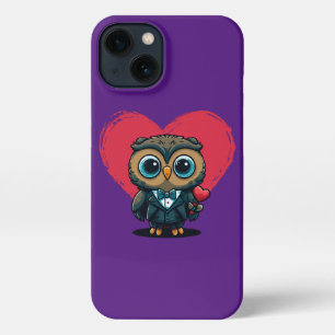Valentine's Day Romance with Adorable Owl Groom iPhone 13 Case