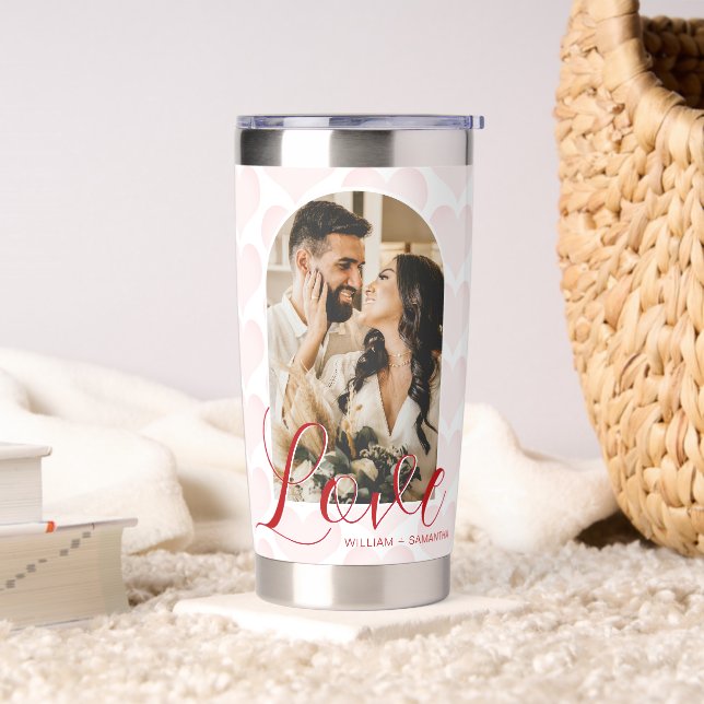 Valentines Day Romantic Arch Custom Photo  Insulated Tumbler (Living Room)