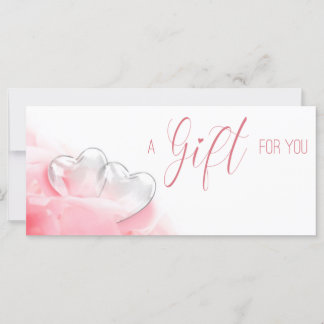 Valentine's Day Romantic Glass Heart Gift Card
