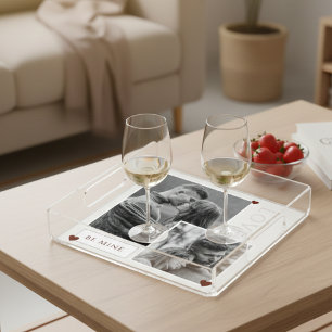 Valentine's Day Romantic Keepsake, "Be Mine" Photo Acrylic Tray