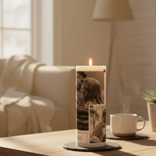 Valentine's Day Romantic Keepsake, "Be Mine" Photo Pillar Candle