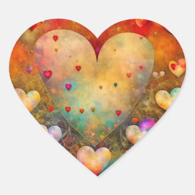 Valentine's Day Romantic Keepsake Heart Sticker (Front)