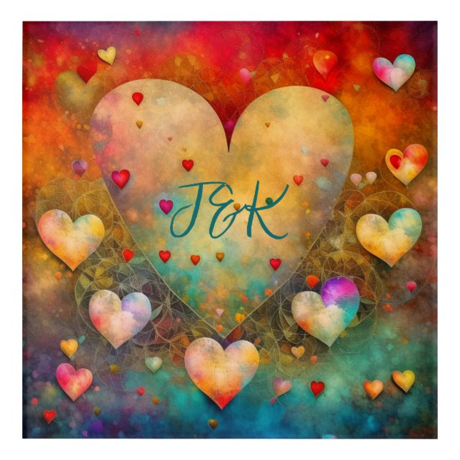 Valentine's Day Romantic Keepsake Personalized Acrylic Print (Front)