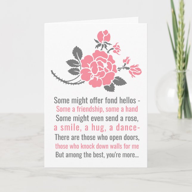 Valentine's Day Romantic Love Poem for Sweetheart Card (Front)