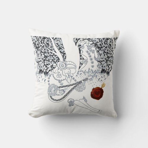 VALENTINES DAY ROMANTIC LOVERS RED WAX SEAL HEART THROW PILLOW