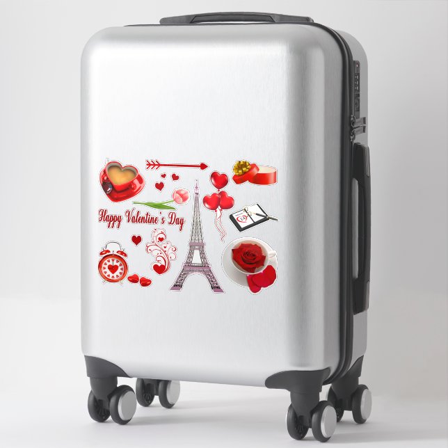 Valentine's Day Romantic Mon Amour Loved Couple Sticker (Suitcase)