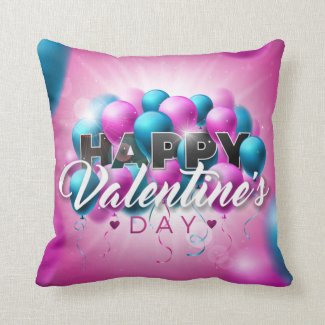 Valentine's Day Romantic Pink and Blue Balloon