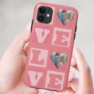 Valentine's Day Romantic Pink Love Heart Photo iPhone 11 Case