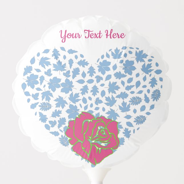 Valentines Day Romantic Rose Sweeping Heart Custom Balloon (Front)