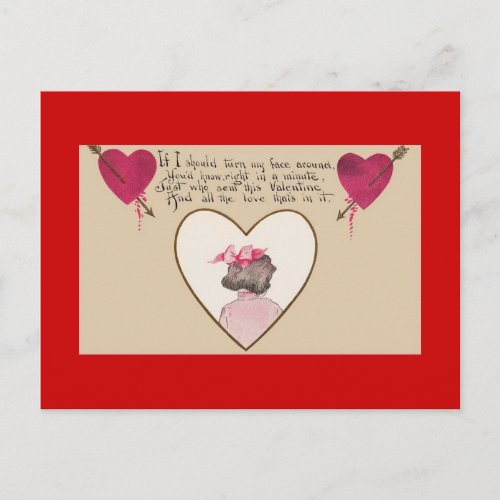 Valentines Day Romantic Verse Hearts Postcard