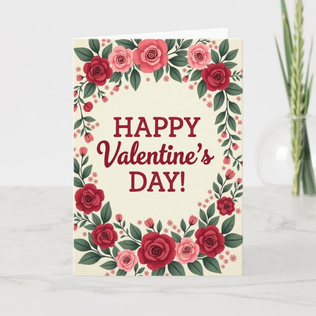 Valentines Day Rose Card (Front)