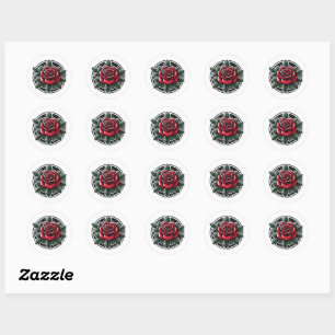 Valentine's day rose  classic round sticker