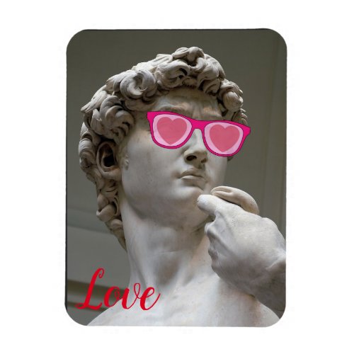 Valentines day rose colored glasses  magnet