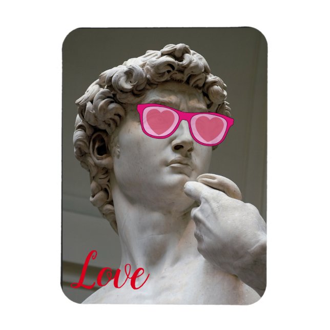 Valentines day rose colored glasses  magnet (Vertical)