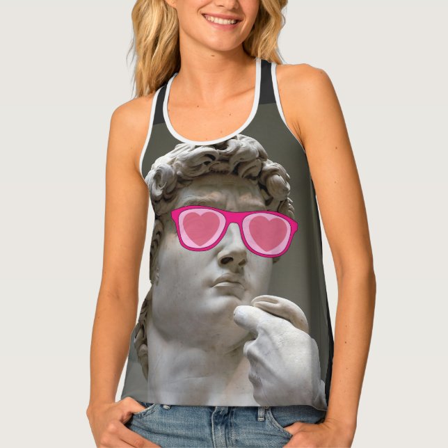 Valentines day rose colored glasses  tank top (Front)