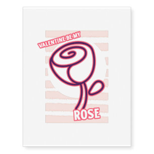 Valentines day rose flower lover temporary tattoos